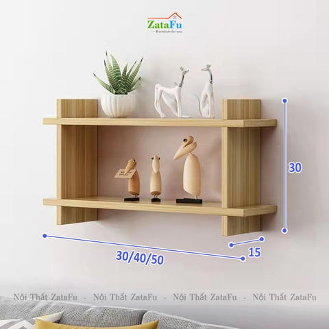 Kệ gỗ mini hình thang decor gắn tường xinh xắn KTT-113