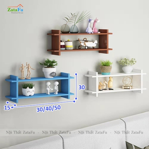 Kệ gỗ mini hình thang decor gắn tường xinh xắn KTT-113