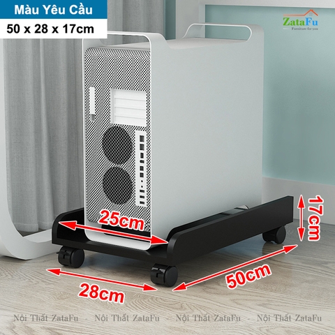 Kệ kê thùng máy tính để bàn CPU có bánh xe di chuyển gắn khóa bánh và ngăn kệ KTT-126