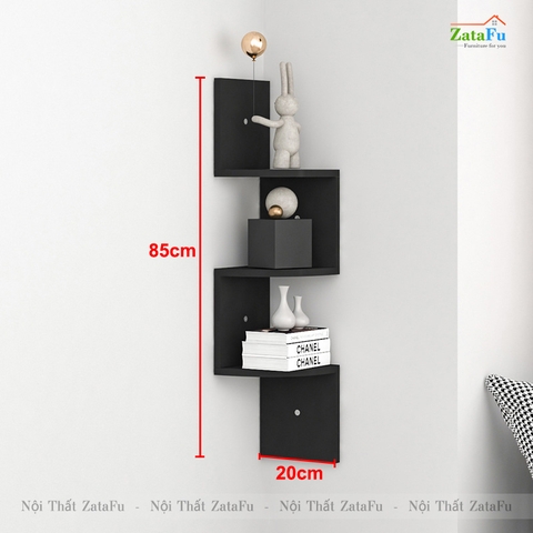 Kệ decor gỗ kệ sách gắn tường hình ziczac mới lạ cho căn phòng KTT-51