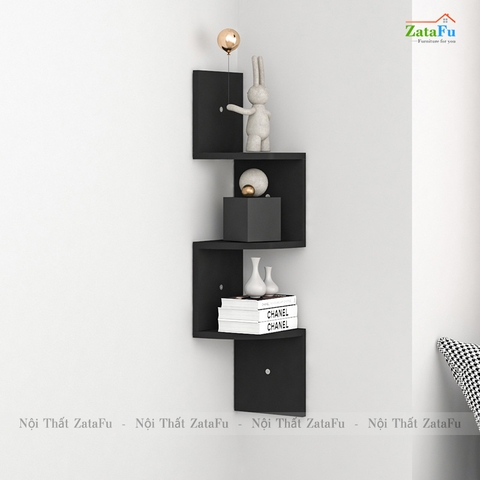 Kệ decor gỗ kệ sách gắn tường hình ziczac mới lạ cho căn phòng KTT-51