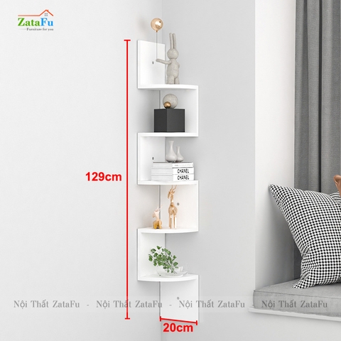 Kệ decor gỗ kệ sách gắn tường hình ziczac mới lạ cho căn phòng KTT-51