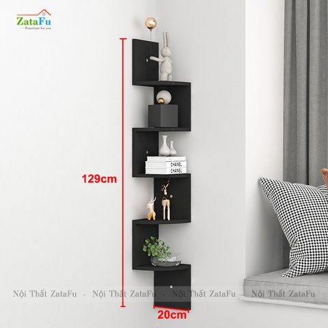 Kệ decor gỗ kệ sách gắn tường hình ziczac mới lạ cho căn phòng KTT-51