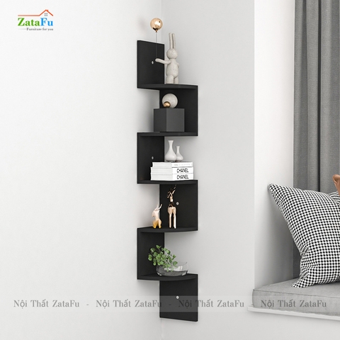 Kệ decor gỗ kệ sách gắn tường hình ziczac mới lạ cho căn phòng KTT-51