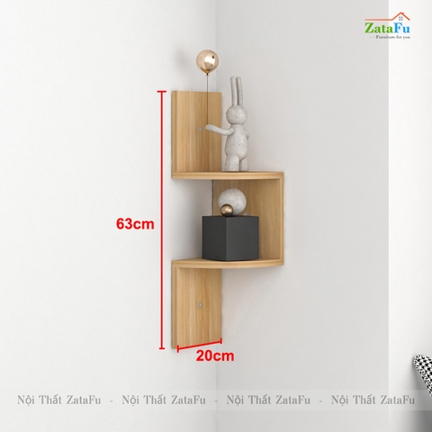 Kệ decor gỗ kệ sách gắn tường hình ziczac mới lạ cho căn phòng KTT-51