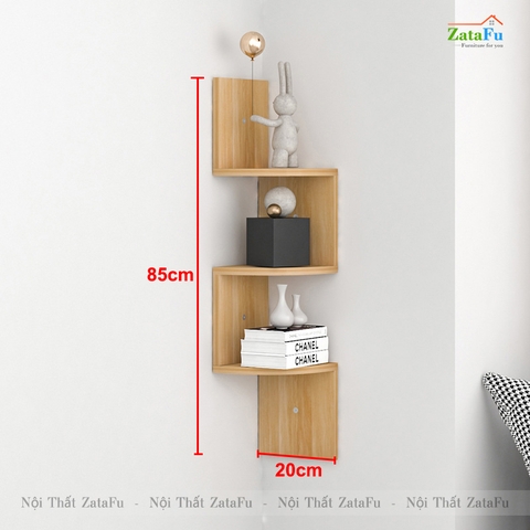 Kệ decor gỗ kệ sách gắn tường hình ziczac mới lạ cho căn phòng KTT-51