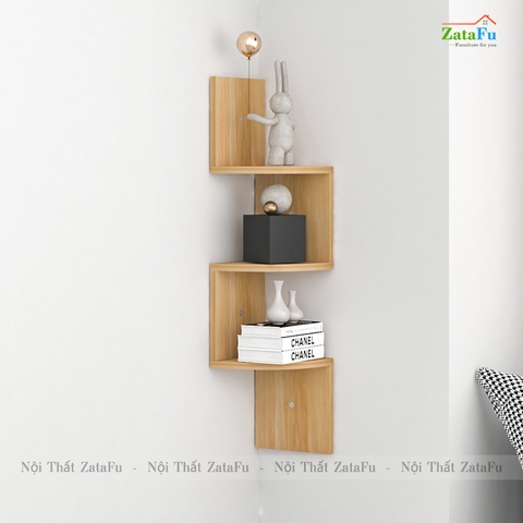 Kệ decor gỗ kệ sách gắn tường hình ziczac mới lạ cho căn phòng KTT-51