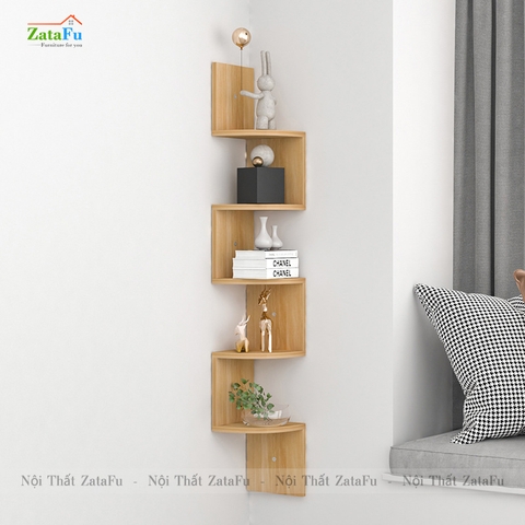 Kệ decor gỗ kệ sách gắn tường hình ziczac mới lạ cho căn phòng KTT-51
