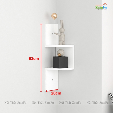 Kệ decor gỗ kệ sách gắn tường hình ziczac mới lạ cho căn phòng KTT-51