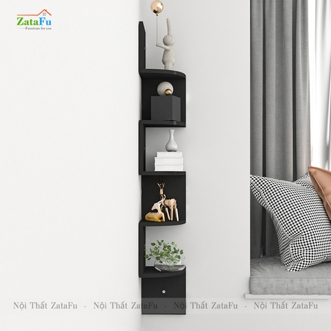 Kệ decor gỗ kệ sách gắn tường hình ziczac mới lạ cho căn phòng KTT-51