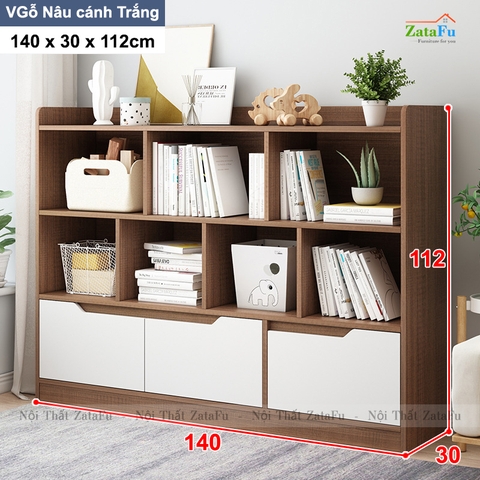 Tủ Kệ Sách Gỗ MDF Trang Trí Phòng KTT-63