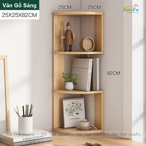 Kệ Sách Gỗ Góc Tường Trang Trí Decor Để Bàn Làm Việc KTT-119