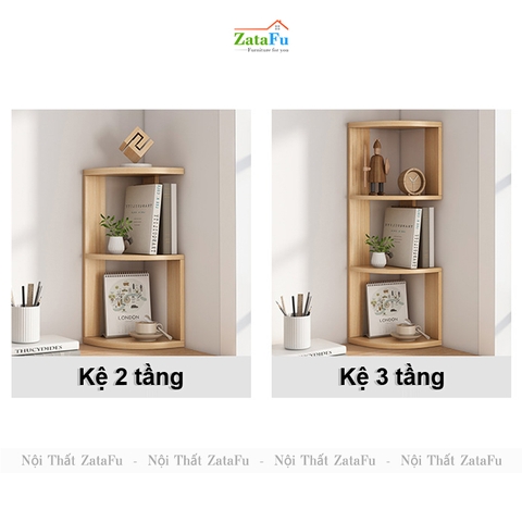 Kệ Sách Gỗ Góc Tường Trang Trí Decor Để Bàn Làm Việc KTT-119