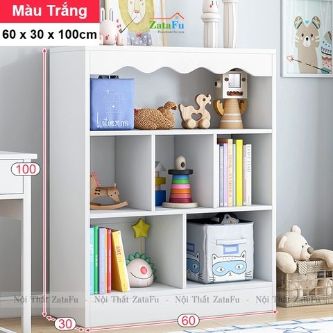 Kệ Sách Gỗ Để Sàn Xin Xắn Trang Trí Phòng Học, Phòng Ngủ Cho BÉ KTT-81