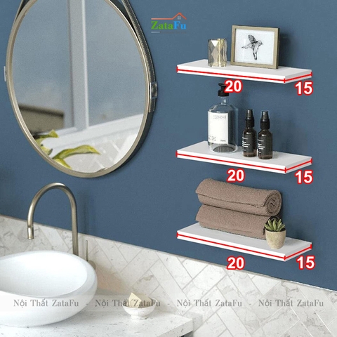 Kệ treo tường gỗ decor phòng ván rộng 15cm nhiều kích thước mẫu 3 KTT-95