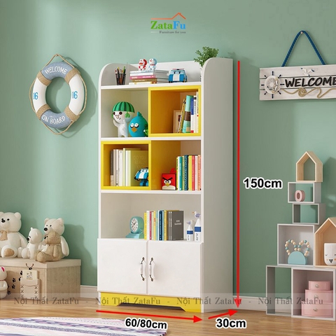 Tủ Kệ Sách Trang Trí Phối Màu Sinh Đông Cho Nội Thất Trẻ Em, Phòng Khách TUTT-45