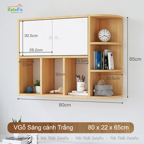Kệ Sách Treo Tường Gỗ MDF KTT-56