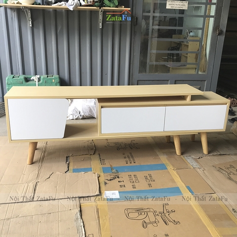 Tủ kệ tivi chân gỗ kéo giãn kích thước KTV-02
