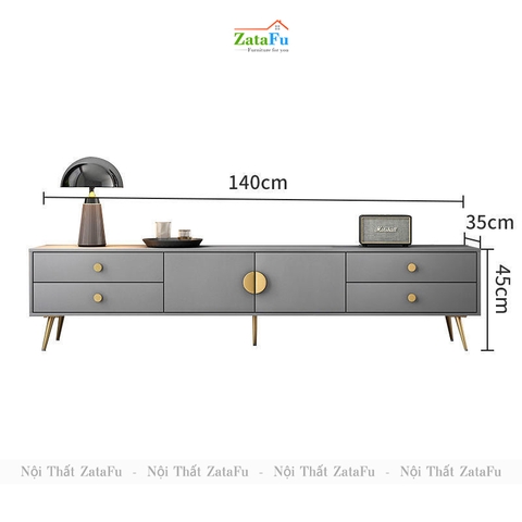Kệ tivi chân crom mạ vàng hiện đại KTV-18