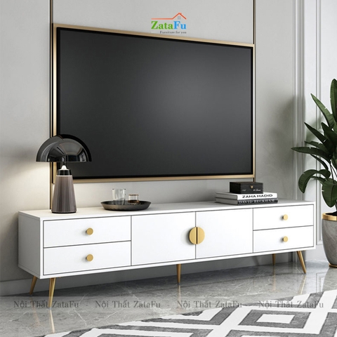 Kệ tivi chân crom mạ vàng hiện đại KTV-18