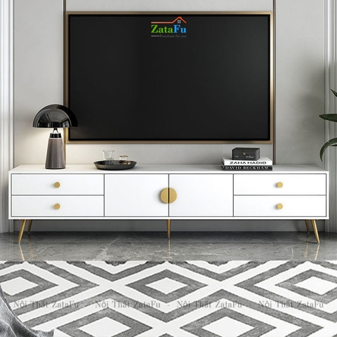 Kệ tivi chân crom mạ vàng hiện đại KTV-18