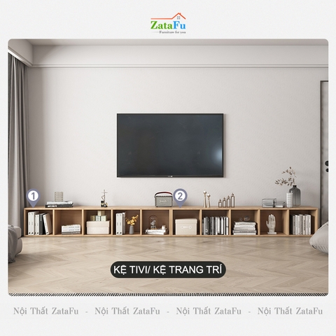 Kệ trang trí tivi phòng khách ô vuông độc đáo KTV-26