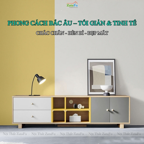 Kệ Tủ Tivi Phòng Khách Hiện Đại Thiết Ké Theo Phong Cách Bắc Âu KTV-49 ZataFu
