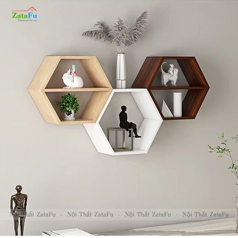 Kệ tổ ong decor gắn tường đa sắc KTT-116