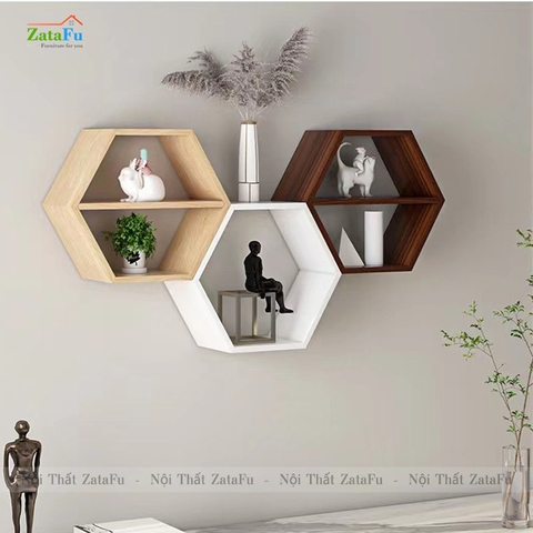 Kệ tổ ong decor gắn tường đa sắc KTT-116