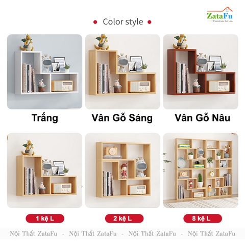 Kệ decor chữ L  phối hợp nhiều cách sử dụng đặc biệt KTT-122