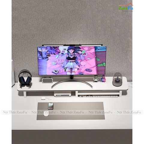 Kệ Để Màn Hình Máy Tính Để Bàn Decor Trang Trí Bàn Làm Việc Cạnh Bo Cong KVT-05