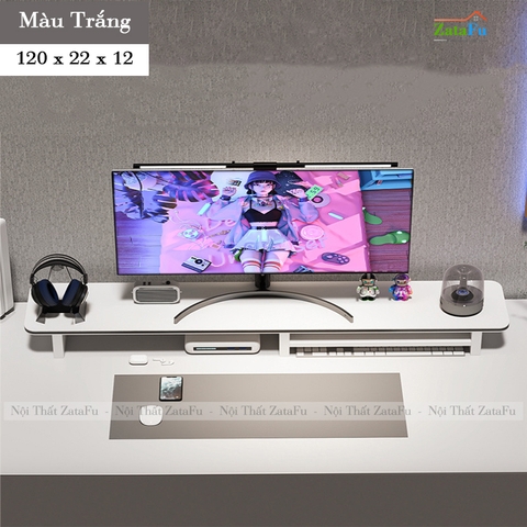 Kệ Để Màn Hình Máy Tính Để Bàn Decor Trang Trí Bàn Làm Việc Cạnh Bo Cong KVT-05