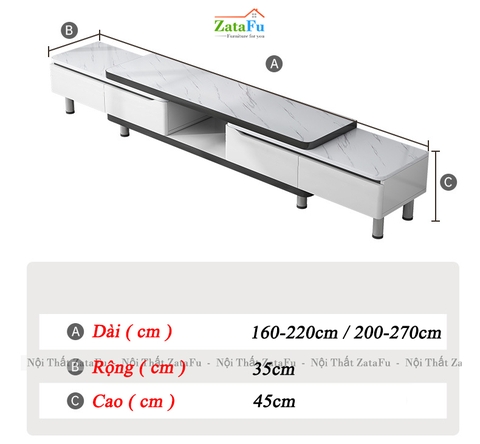 Kệ Tủ Tivi Thiết Kế Hiện Đại Trang Trí Phòng Khách Có Thể Tùy Chỉnh Kích Thước KVT-47 ZataFu