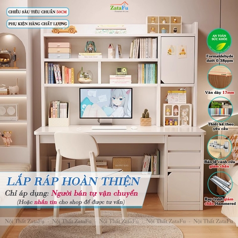 Bàn Học Bàn Làm Việc Gỗ MDF Công Nghiệp Thiết Kế Hiện Đại BLV-137 ZataFu