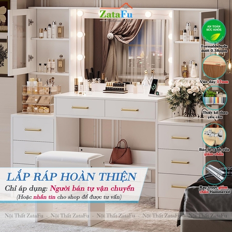 Bàn Trang Điểm Nhiều Ngăn Chứa Đồ Tiện Dụng Kết Hợp Hiện Đại Và Cổ Điển BTD-31 ZataFu