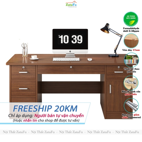 Bàn Làm Việc Gỗ MDF Hiện Đại Nhiều Ngăn BLV-165 ZataFu