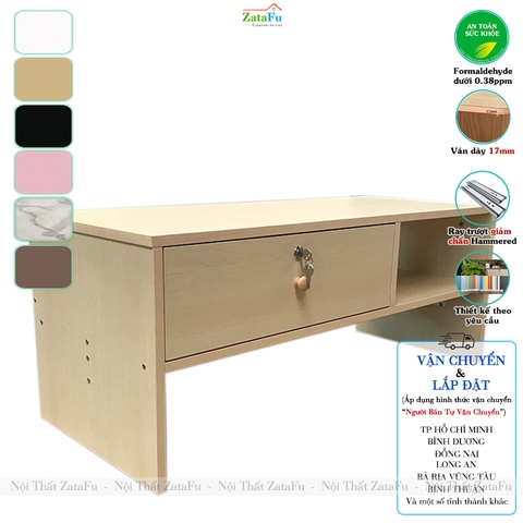 Bàn học, bàn làm việc ngồi bệt 1 ngăn kéo có khóa BLV-43