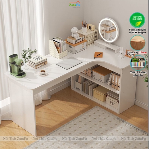 Bàn Học Bàn Làm Việc Góc Tường Chữ L Phong Cách Hiện Đại BLV-160 ZataFu