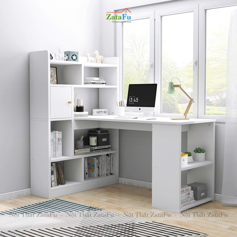 Bàn học làm việc gỗ có kệ sách giá rẻ BLV-25