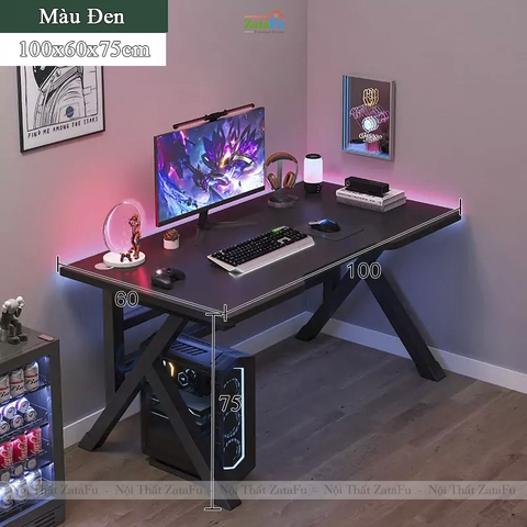 Bàn Học Bàn Làm Việc Chữ K Gaming Chân Sắt Sơn Tĩnh Điện BLV-148 ZataFu