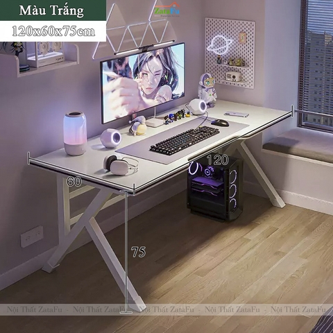 Bàn Học Bàn Làm Việc Chữ K Gaming Chân Sắt Sơn Tĩnh Điện BLV-148 ZataFu