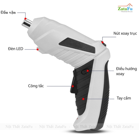 Máy Vặn Vít, Bắt Vít Cầm Tay MINI Pin Sạc 1500mAh Dùng Động Cơ Không Chổi Than