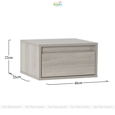 Tủ Đầu Giường Gỗ 1 Ngăn Kéo Treo Tường TDG-44 ZataFu