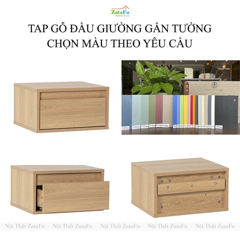 Tủ Đầu Giường Gỗ 1 Ngăn Kéo Treo Tường TDG-44 ZataFu