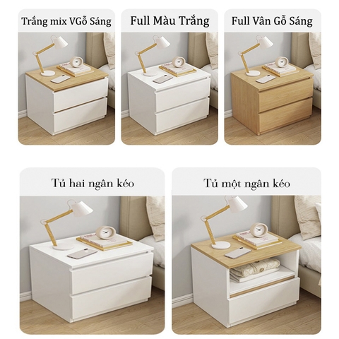 Tủ Đầu Giường Mini Phong Cách Hiện Đại Có Ngăn Kéo Decor Phòng Ngủ TDG-37