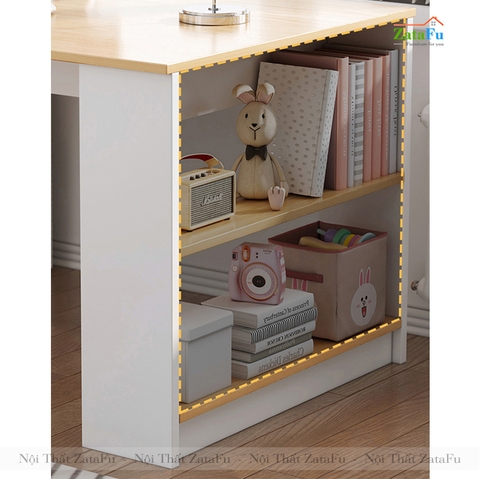 Bàn làm việc gỗ hiện đại cao cấp kèm kệ sách BLV-29