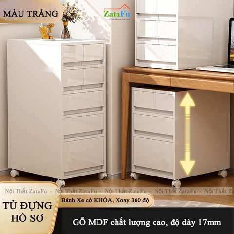 Tủ Đựng Hồ Sơ Tài Liệu Văn Phòng Có Bánh Xe Đa Năng Nhiều Ngăn TUTT-63 ZataFu