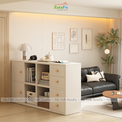 Tủ Gỗ Sách Trang Trí Nhiều Ngăn Gỗ MDF Hiện Đại TUTT-65 ZataFu