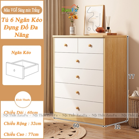 Tủ Trang Trí Đựng Hồ Sơ Tài Liệu Nhiều Ngăn Kéo Đa Năng TUTT-58 ZataFu