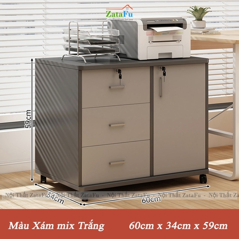 Tủ Kệ Đựng Hồ Sơ Tài Liệu Có Bánh Xe Xoay 360 Độ Có Khóa An Toàn TUTT-62 ZataFu